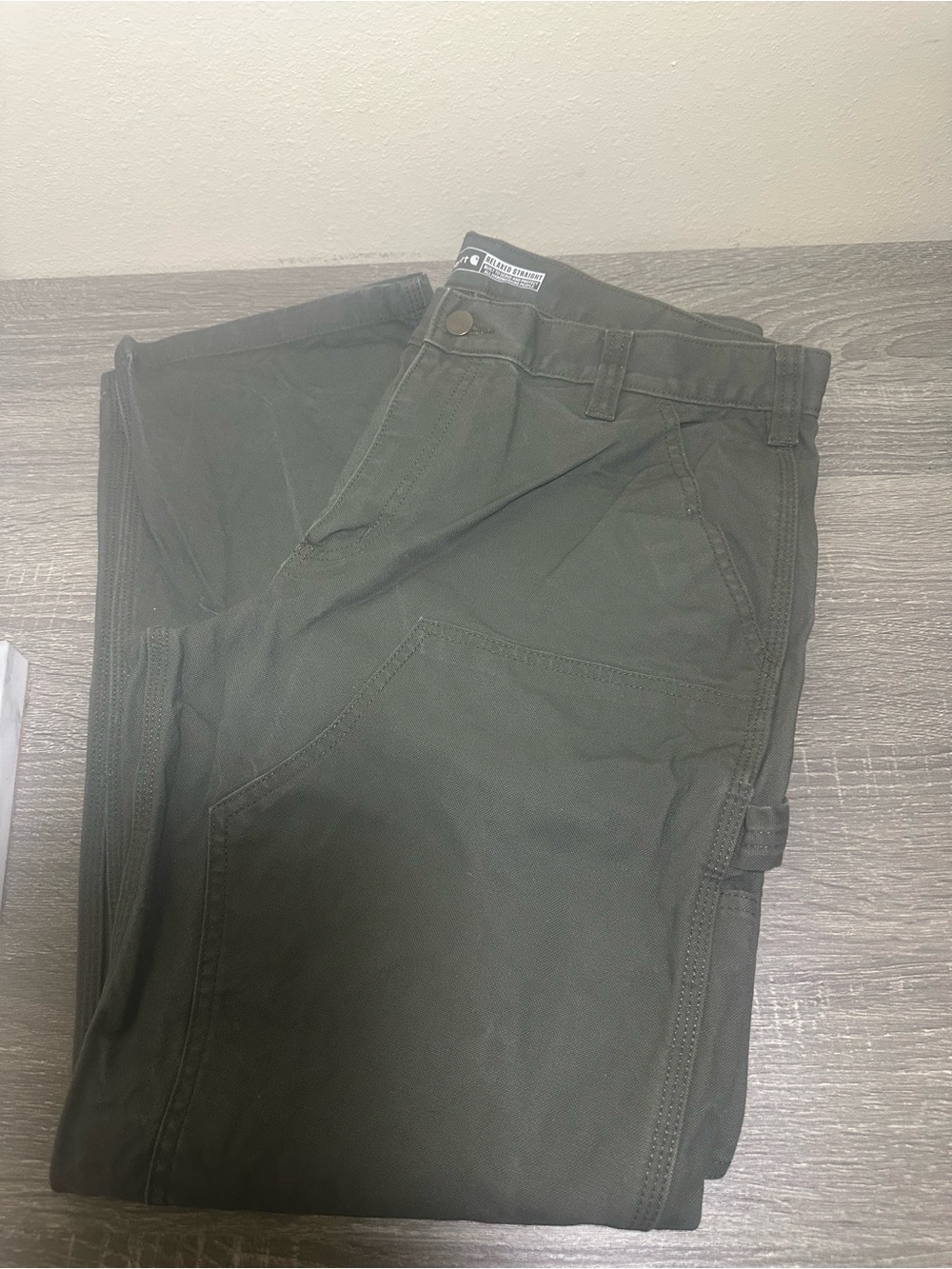 Carhartt Mens 36x30 Relaxed Fit Twill Utility Work Pants Green